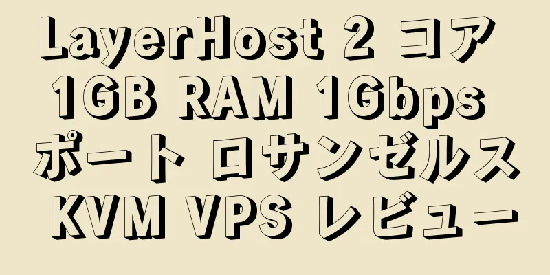 LayerHost 2 コア 1GB RAM 1Gbps ポート ロサンゼルス KVM VPS レビュー