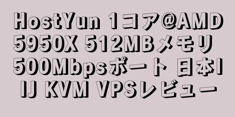 HostYun 1コア@AMD5950X 512MBメモリ 500Mbpsポート 日本IIJ KVM VPSレビュー