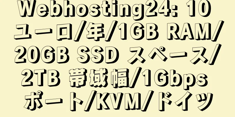 Webhosting24: 10 ユーロ/年/1GB RAM/20GB SSD スペース/2TB 帯域幅/1Gbps ポート/KVM/ドイツ