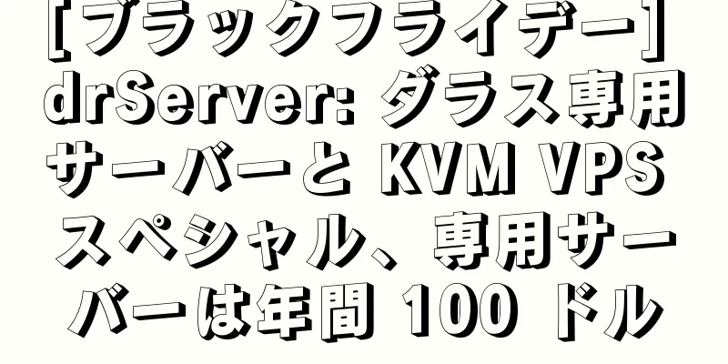 [ブラックフライデー] drServer: ダラス専用サーバーと KVM VPS スペシャル、専用サーバーは年間 100 ドル