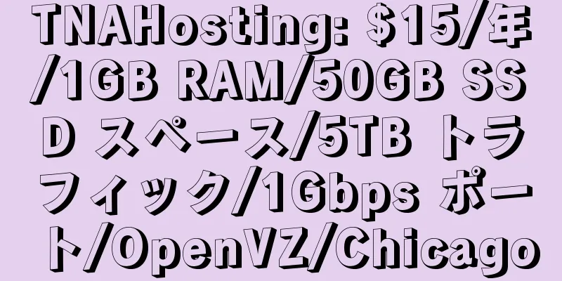TNAHosting: $15/年/1GB RAM/50GB SSD スペース/5TB トラフィック/1Gbps ポート/OpenVZ/Chicago