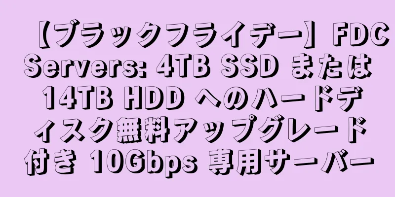 【ブラックフライデー】FDCServers: 4TB SSD または 14TB HDD へのハードディスク無料アップグレード付き 10Gbps 専用サーバー