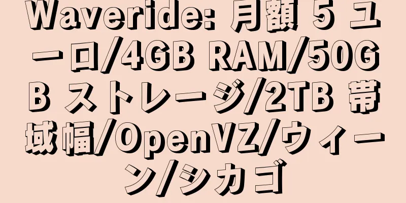 Waveride: 月額 5 ユーロ/4GB RAM/50GB ストレージ/2TB 帯域幅/OpenVZ/ウィーン/シカゴ