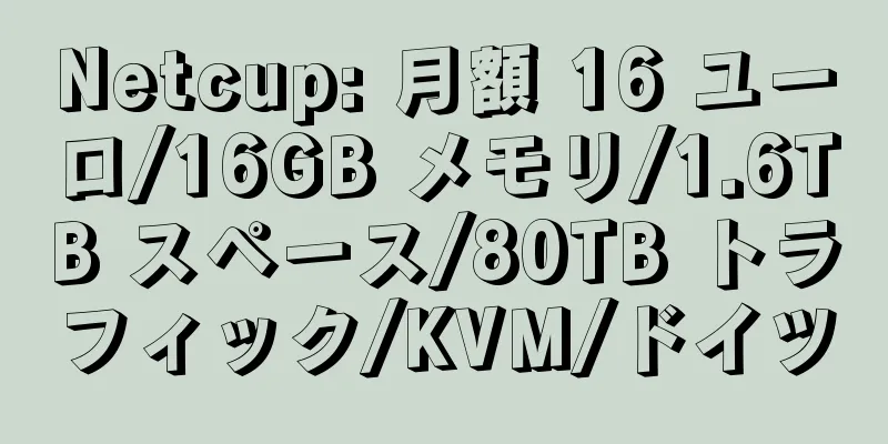 Netcup: 月額 16 ユーロ/16GB メモリ/1.6TB スペース/80TB トラフィック/KVM/ドイツ