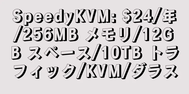 SpeedyKVM: $24/年/256MB メモリ/12GB スペース/10TB トラフィック/KVM/ダラス
