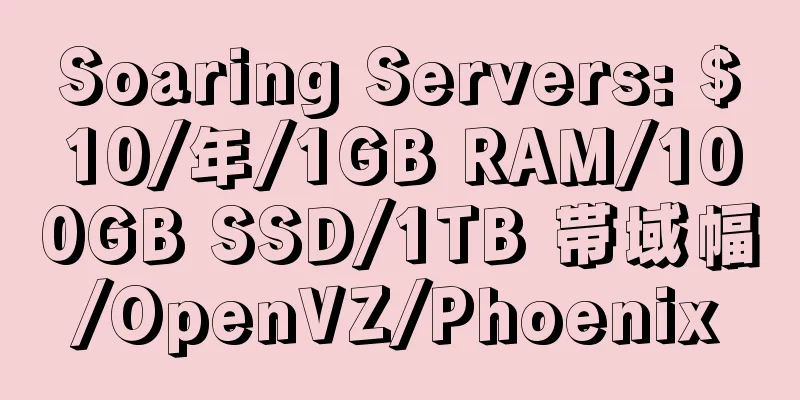 Soaring Servers: $10/年/1GB RAM/100GB SSD/1TB 帯域幅/OpenVZ/Phoenix