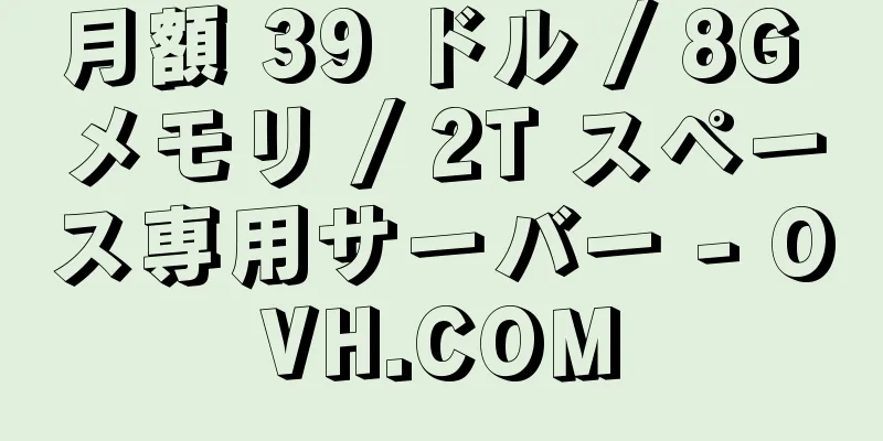 月額 39 ドル / 8G メモリ / 2T スペース専用サーバー - OVH.COM
