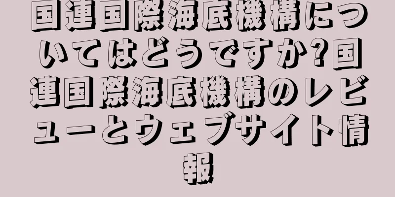 国連国際海底機構についてはどうですか?国連国際海底機構のレビューとウェブサイト情報