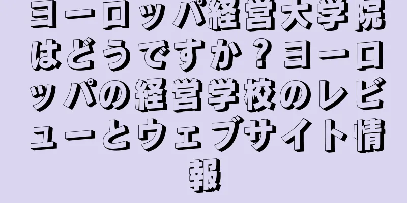 ヨーロッパ経営大学院はどうですか？ヨーロッパの経営学校のレビューとウェブサイト情報