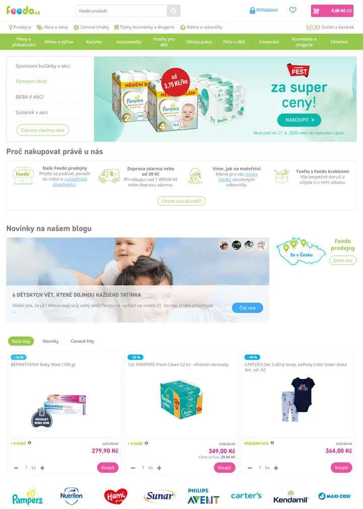 チェコのママとベビー用品のオンラインショッピングサイト：Feedo.cz