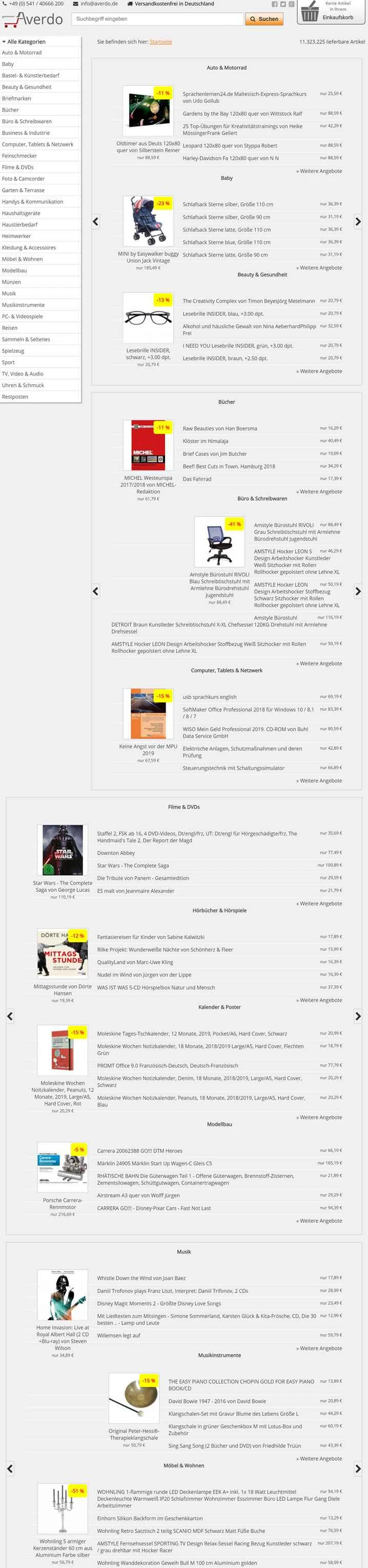 手頃な価格でブランド品を販売するドイツのオンラインストア、Averdo。