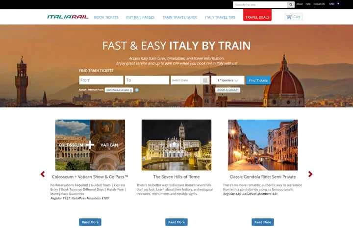 イタリアの鉄道チケットと鉄道パスのエキスパート：ItaliaRail