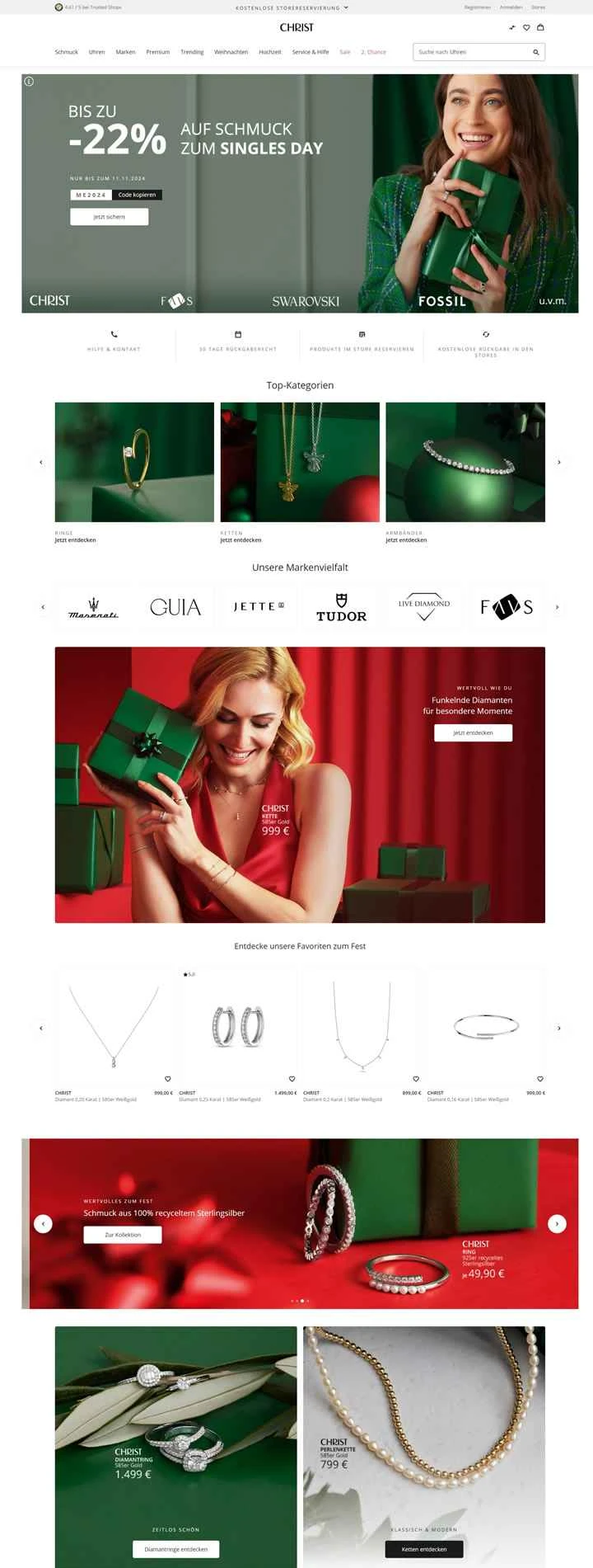 CHRIST.de は、ドイツのオンラインジュエリーおよび時計小売業者です。