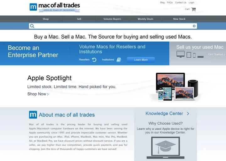 Mac of all Trades: 再生中古Apple製品の大手オンラインプロバイダー