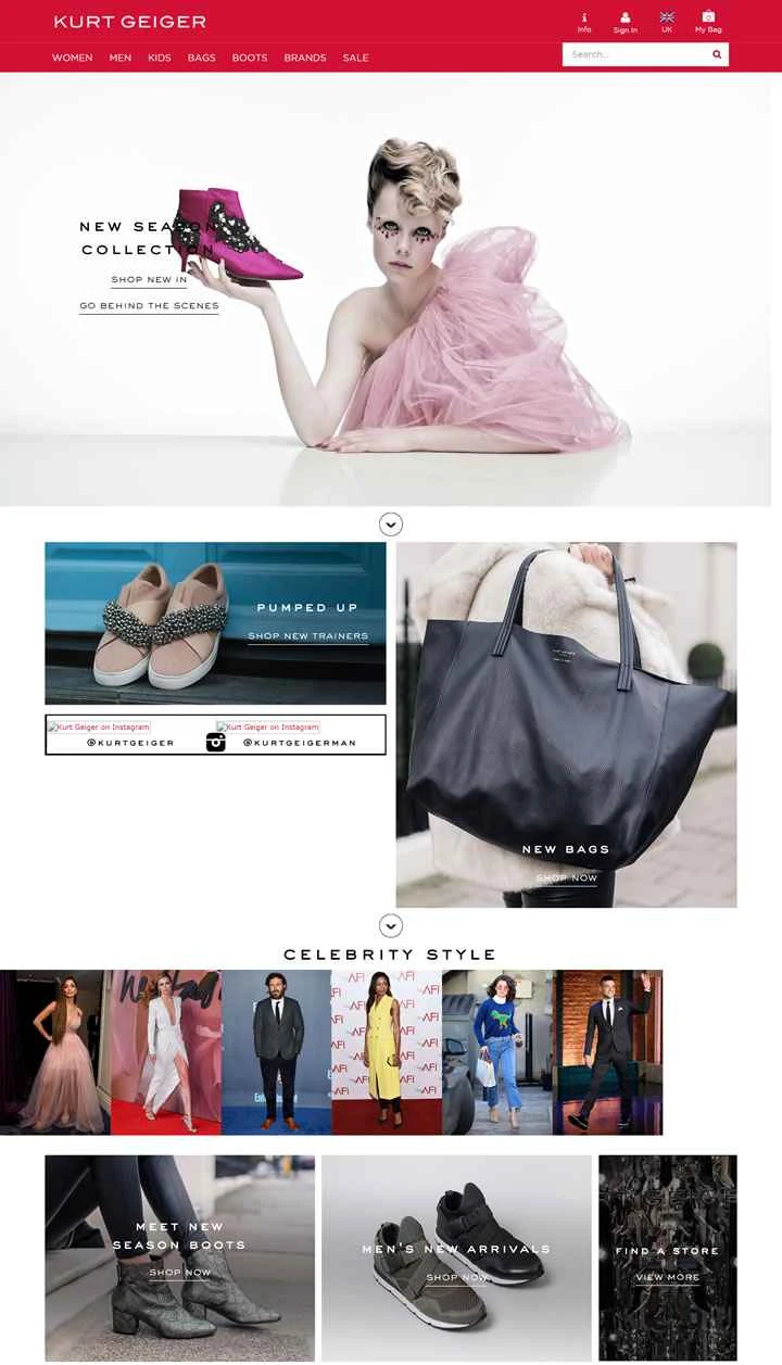 英国の靴とアクセサリーの小売業者：Kurt Geiger