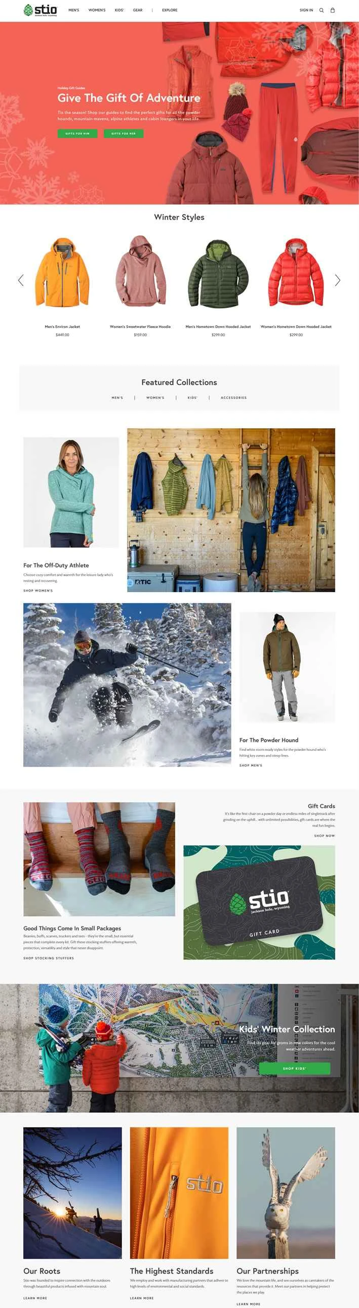 Stio公式サイト：男性、女性、子供向けのアウトドアウェア