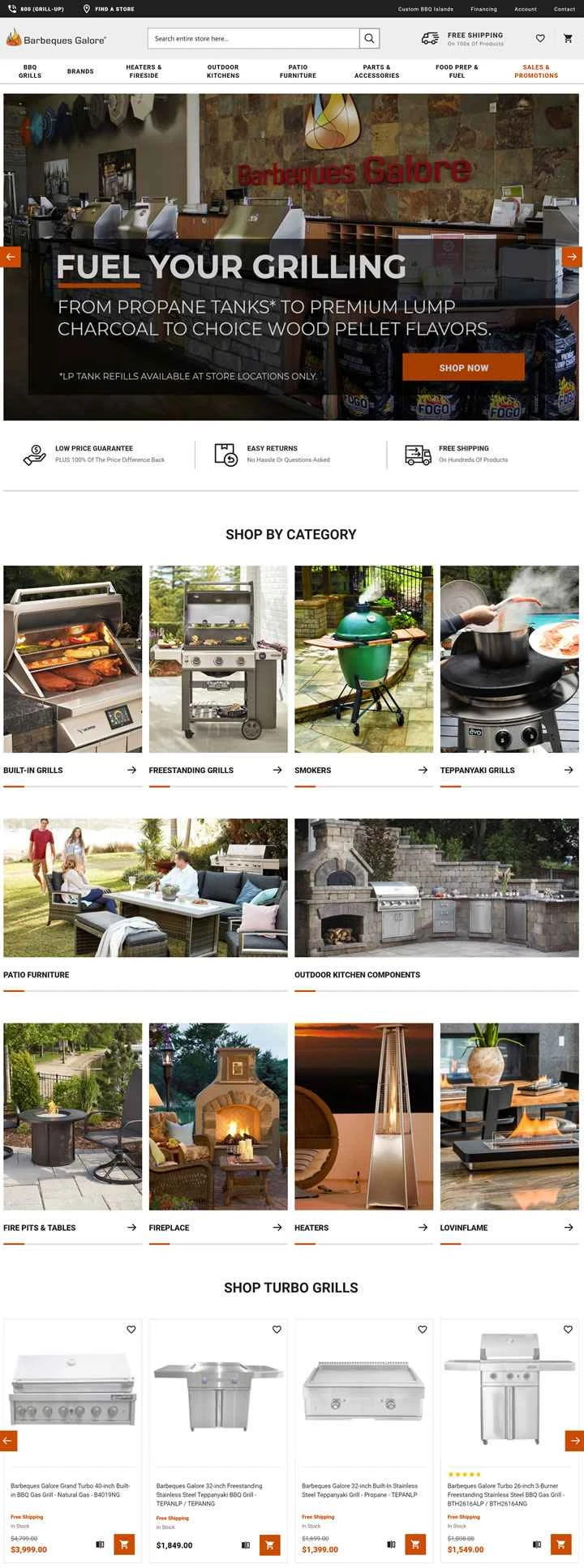 バーベキュー・ガロアは、アメリカ最大のバーベキューグリルとアウトドア用品の専門小売店です。