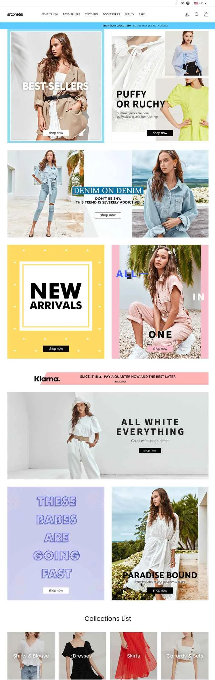 世界的な婦人服ストア：storets