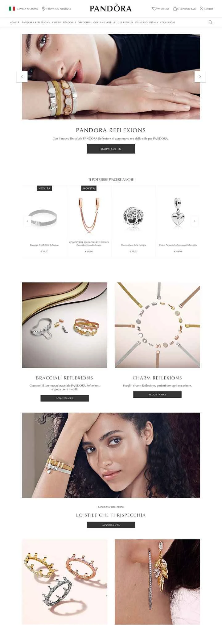 Pandora Italy公式オンラインストア：PANDORAジュエリーをオンラインでお買い求めいただけます