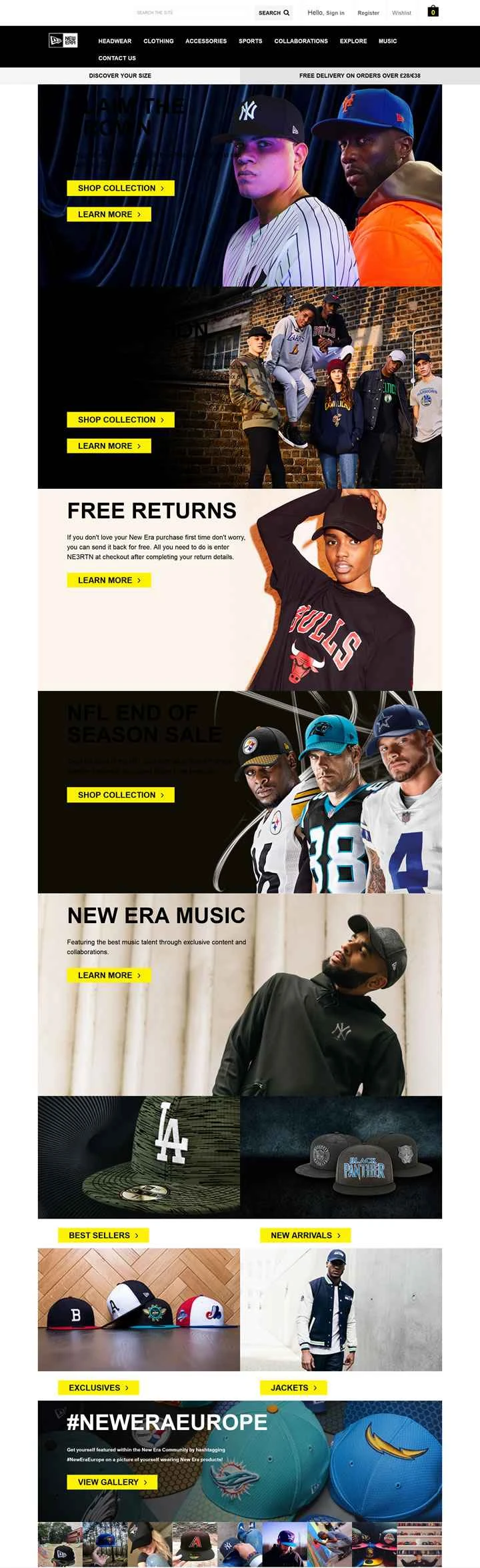 ニューエラキャップUK公式サイト：アメリカのベースボールキャップブランド