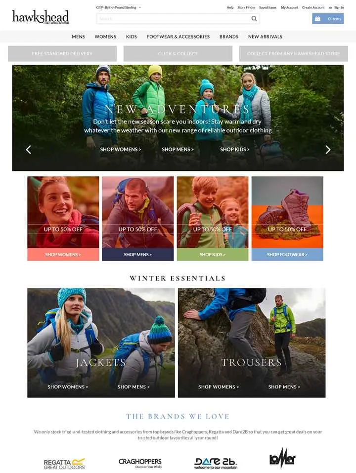 ファミリー向けアウトドアウェア：ホークスヘッド