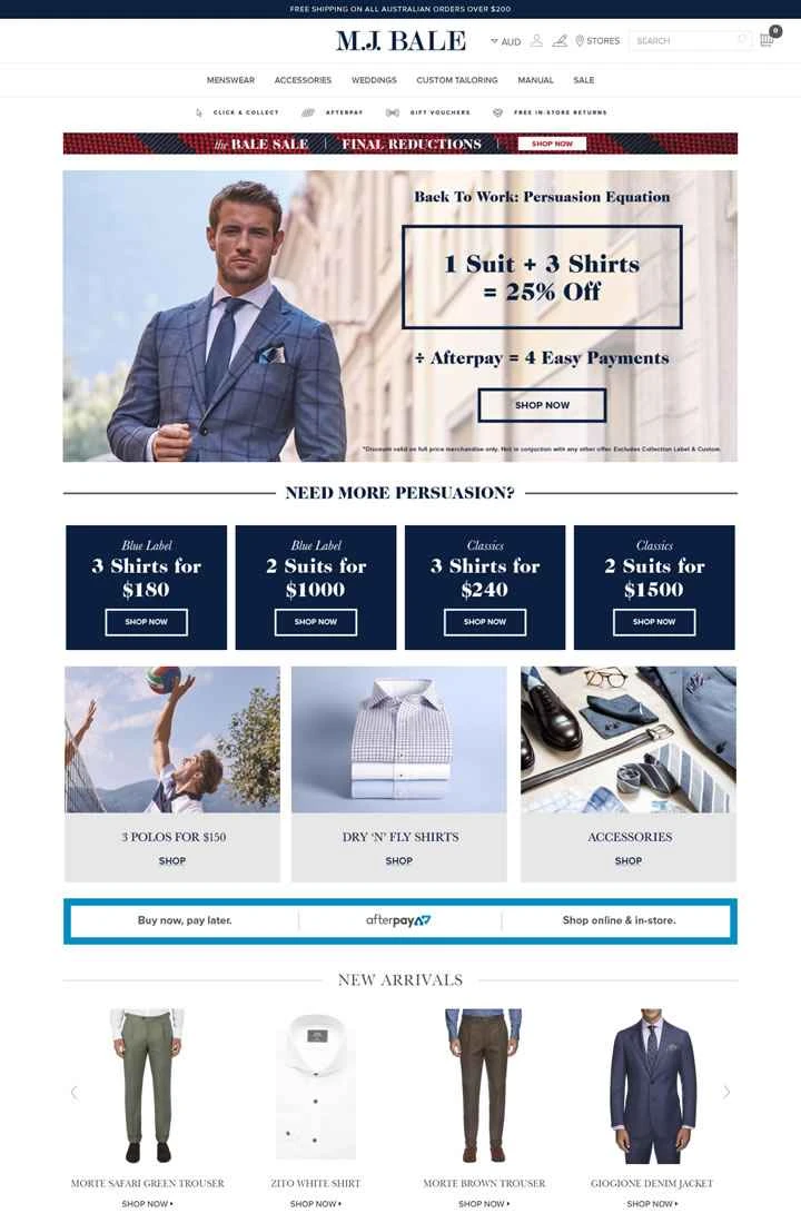 オーストラリアのメンズスーツブランド：MJBale