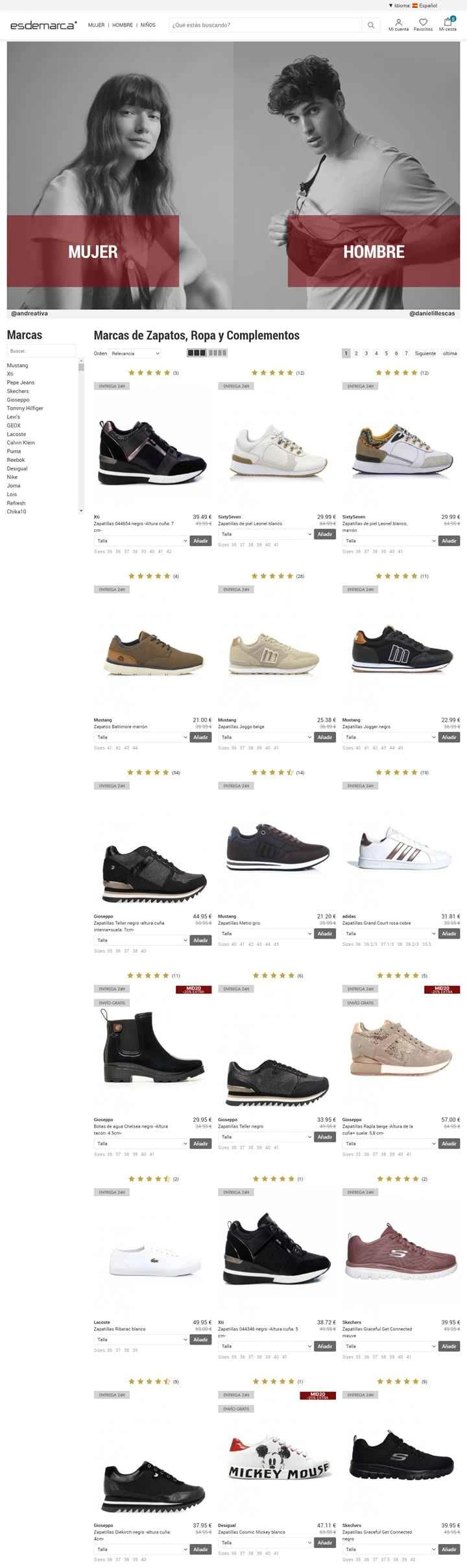 Esdemarca は、靴、衣料品、アクセサリーを扱うスペインのブランド オンライン ストアです。