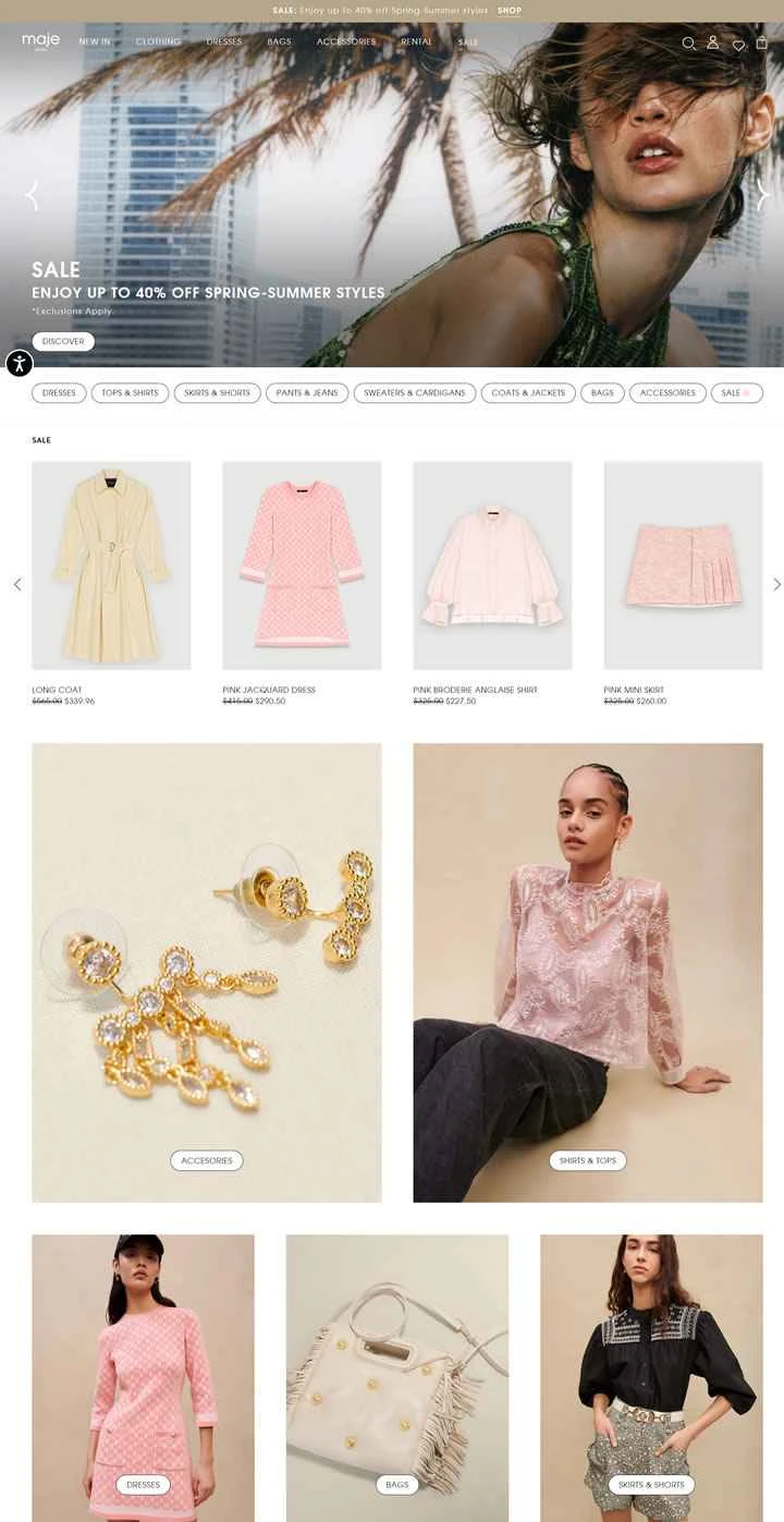 Maje US公式サイト：フランスのデザイナーによる婦人服ブランド