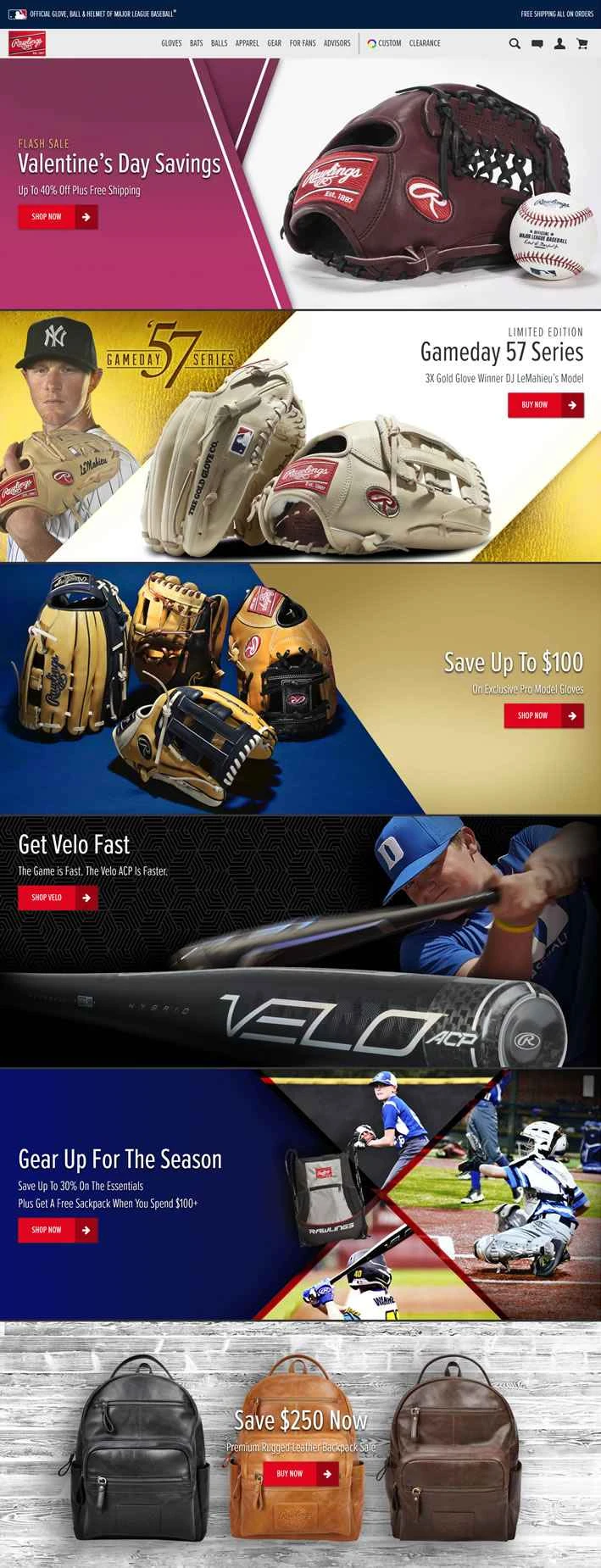 メジャーリーグベースボールの公式グローブ、ボール、ヘルメット：ローリングス