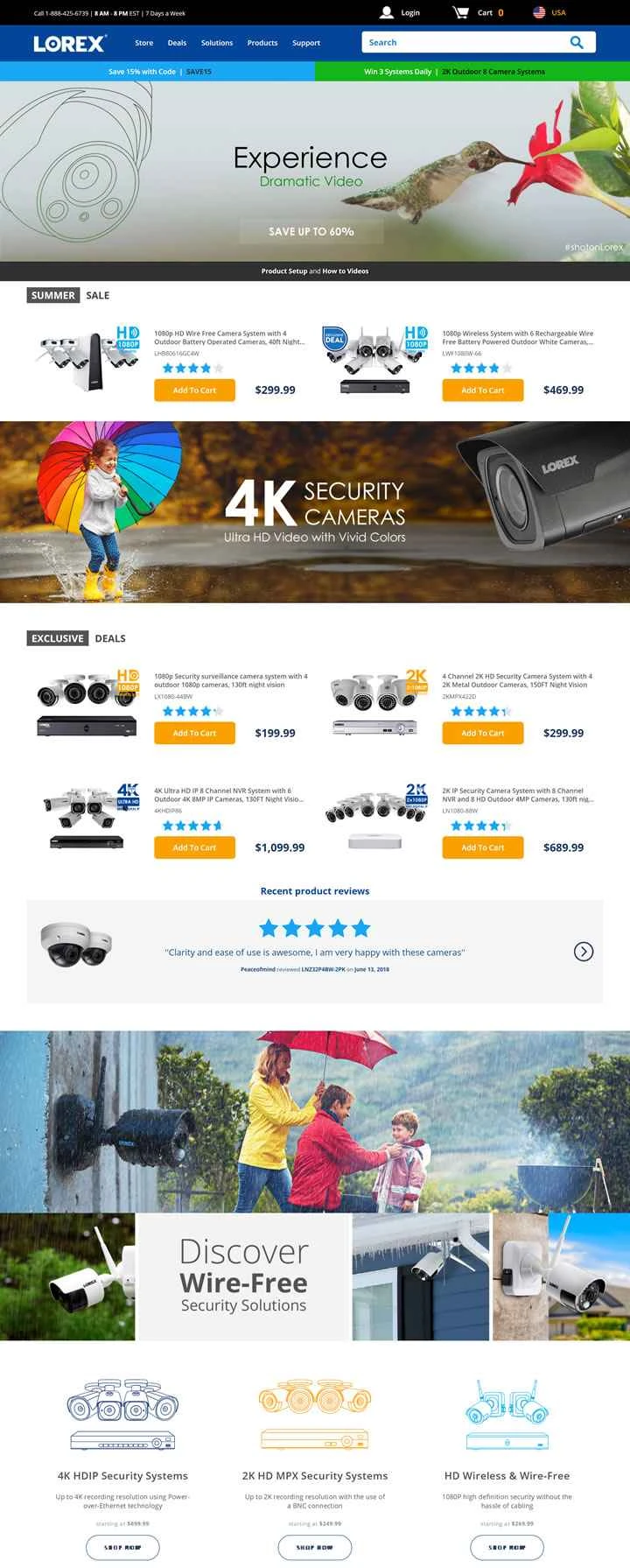 高解像度セキュリティカメラシステム：Lorex Technology