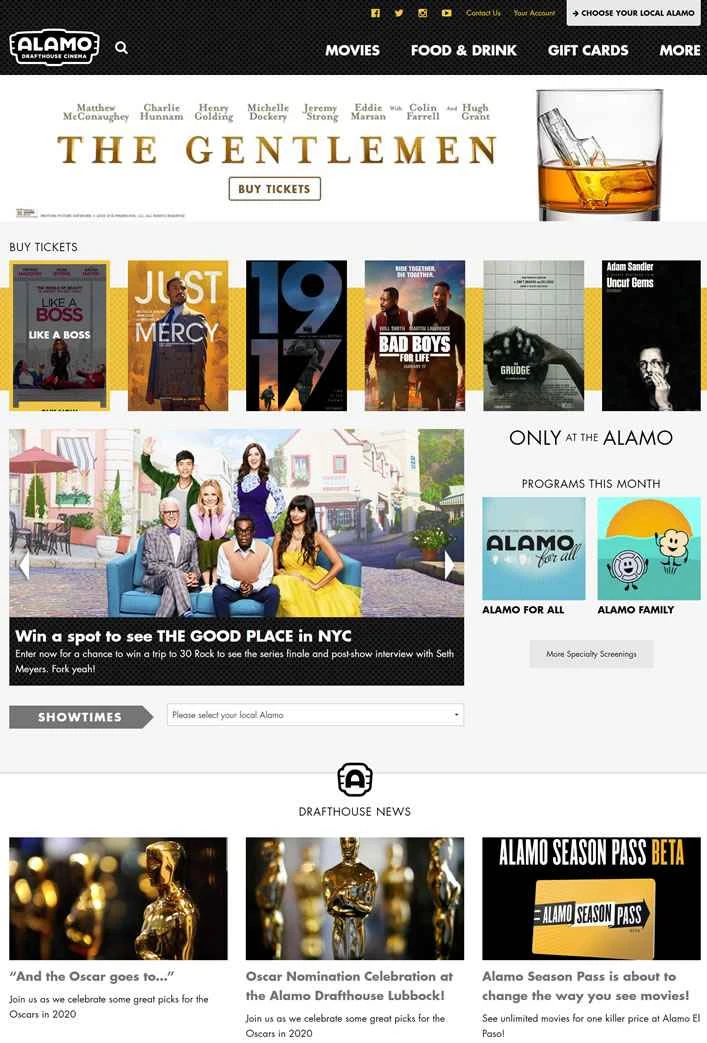 アメリカンダイニングシネマ：アラモドラフトハウスシネマ