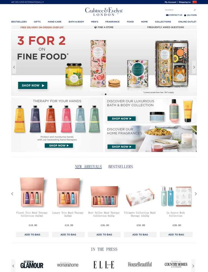 Crabtree & Evelyn UK ​​ウェブサイト: Crabtree & Evelyn ハンドクリーム、フレグランス、バス＆ボディケア製品