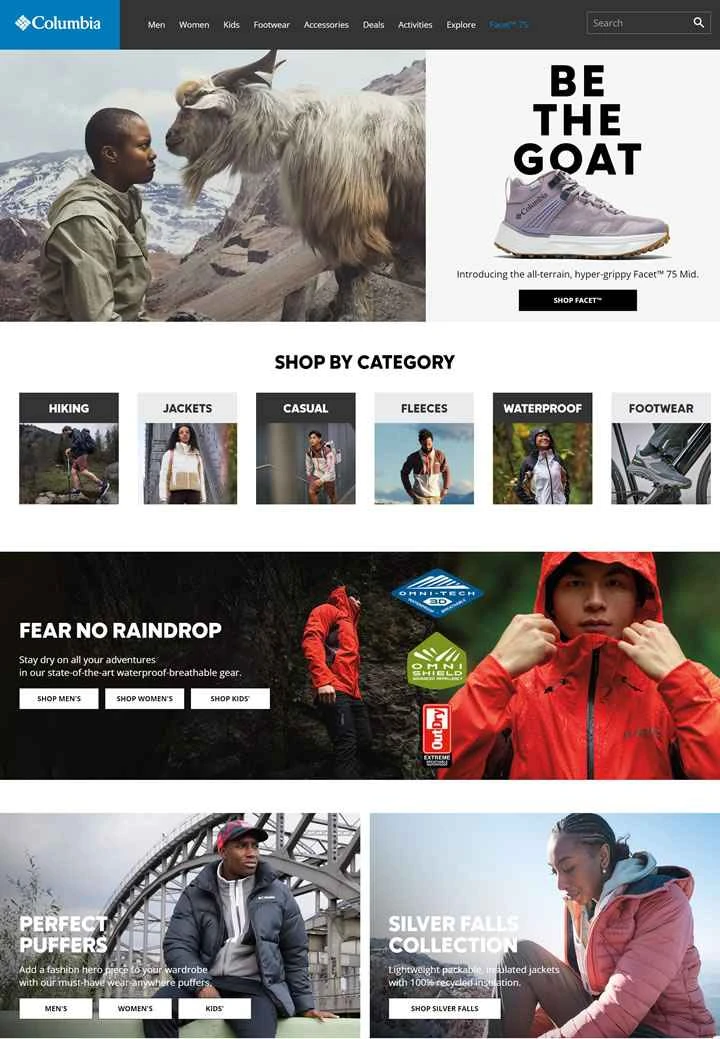 コロンビアUK公式サイト：コロンビアUK