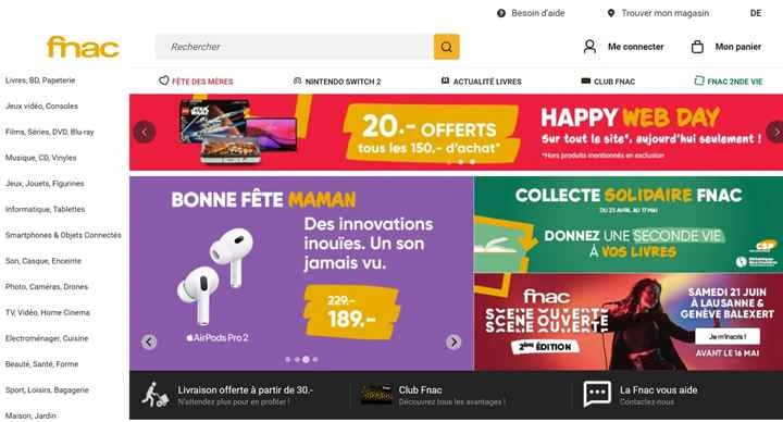 Fnac Switzerland: 文化・技術製品のオンラインショッピング
