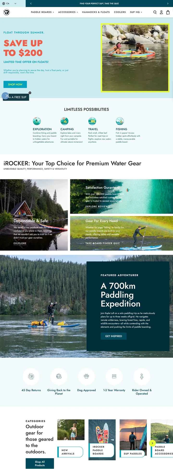 iROCKER Canada: 高品質のパドルボード