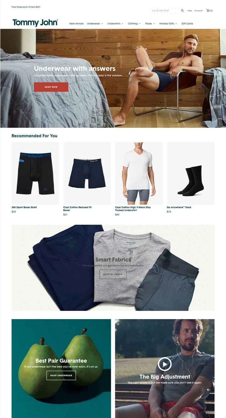 アメリカの男性用下着ブランド：トミージョン