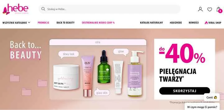 Hebe.pl は、化粧品、健康、美容製品を専門とするポーランドのオンライン ストアです。