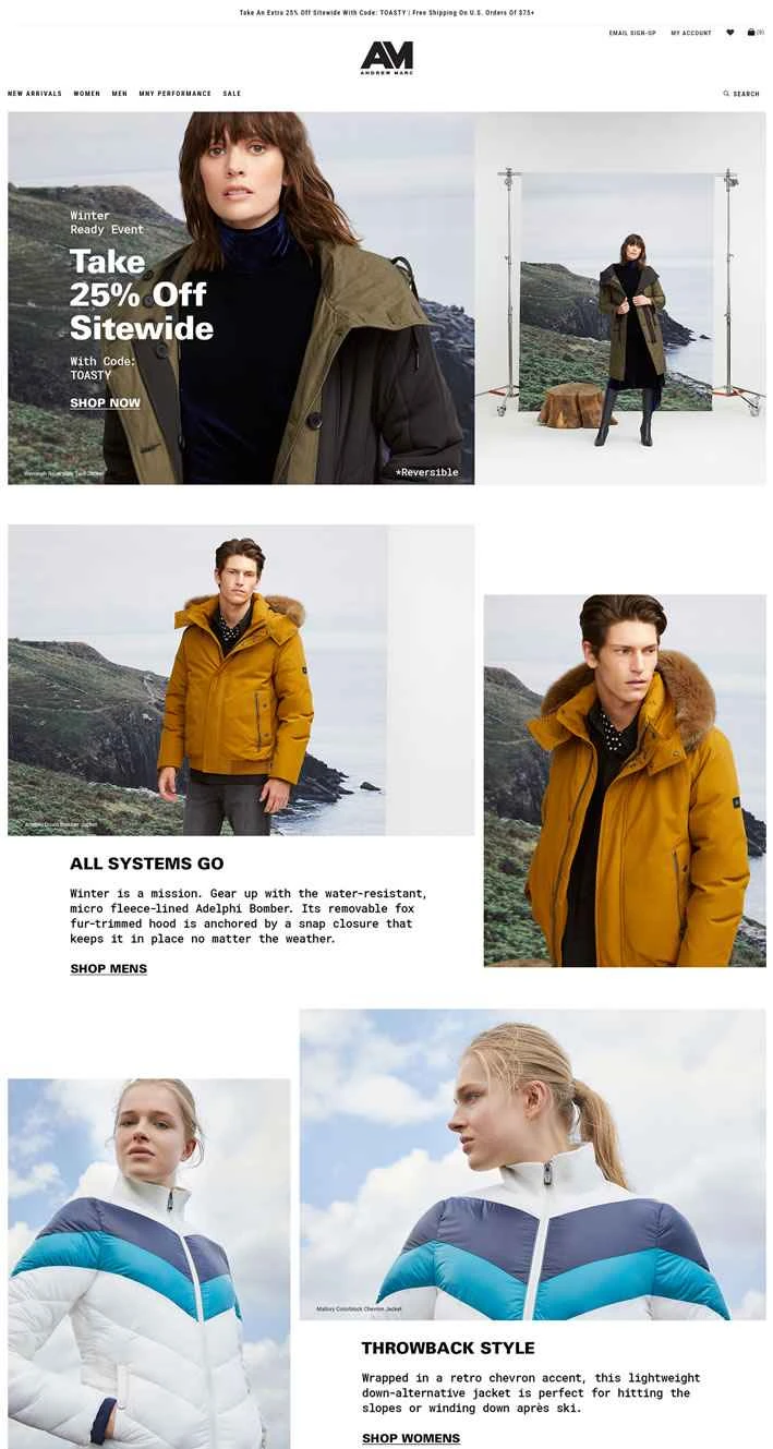 アンドリュー・マーク公式サイト：デザイナーアウターウェアのリーディングメーカー