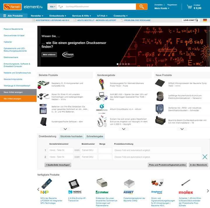 Farnell Germany: 電子部品サプライヤー