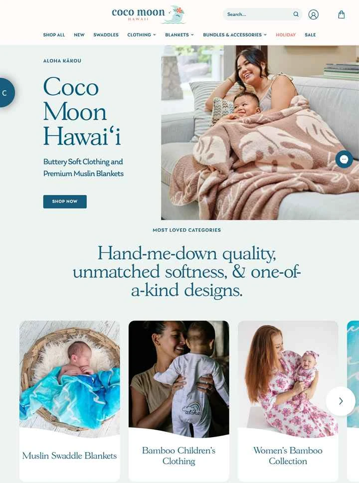 ココムーンハワイ公式ウェブサイト：ベビー用品とベビー服