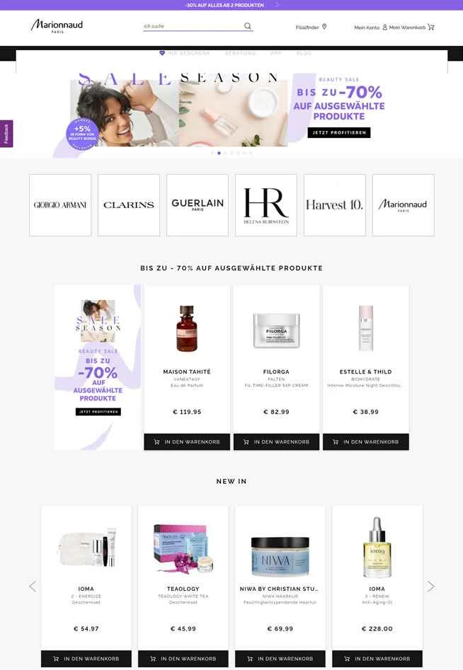 マリオンノー（オーストリア）：香水、スキンケア、化粧品