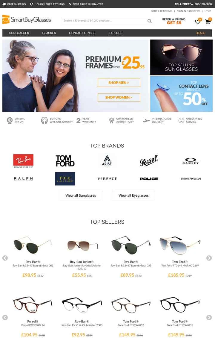 SmartBuyGlasses UK: サングラスと眼鏡を購入