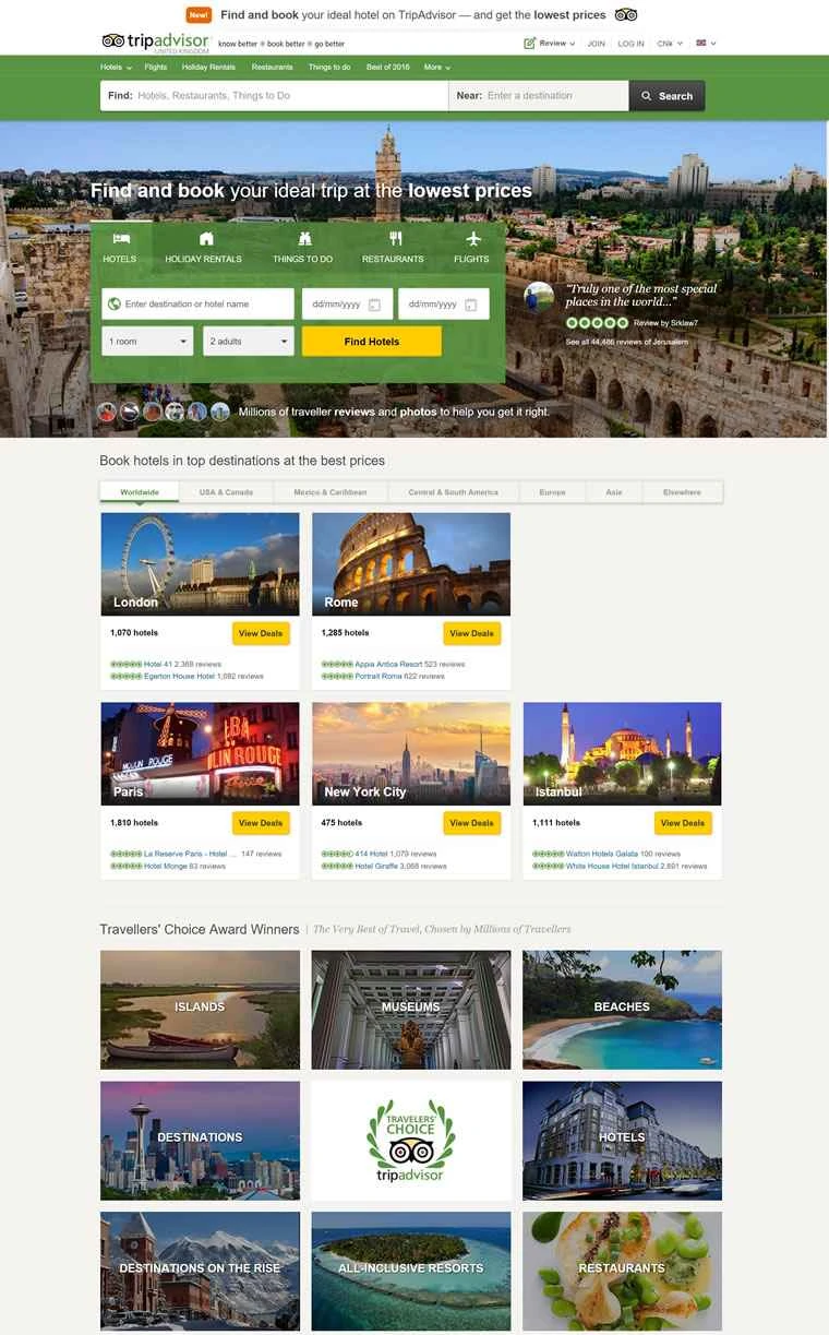 TripAdvisor UK（旅行コミュニティと旅行レビュー）