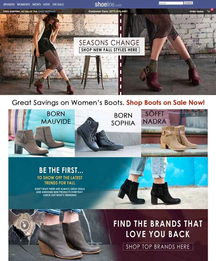 アメリカのオンライン靴小売業者：Shoeline.com