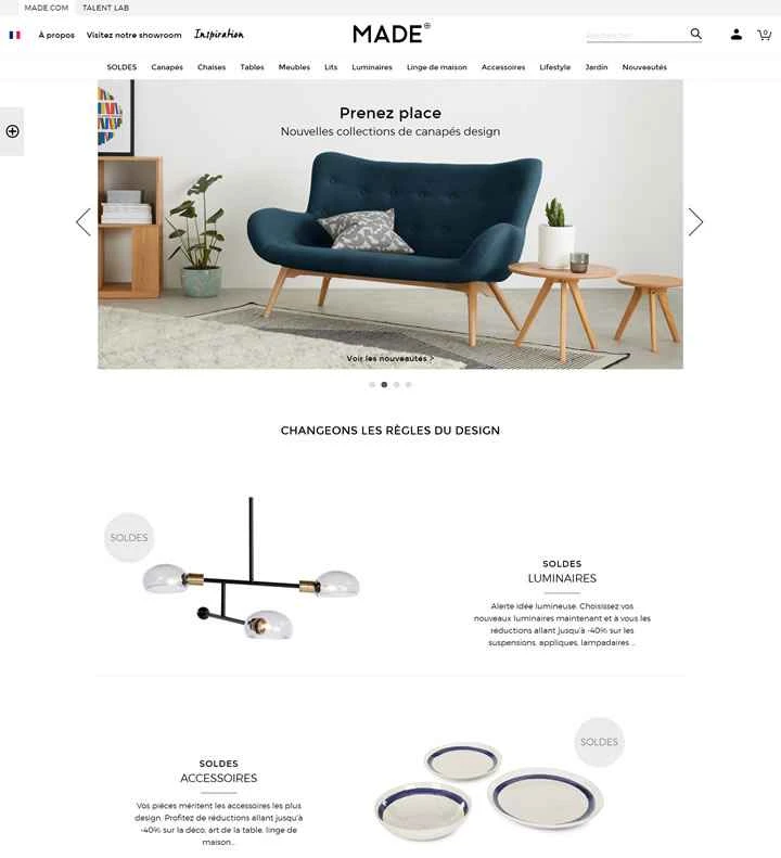 MADE France：オリジナルデザイナー家具の提供