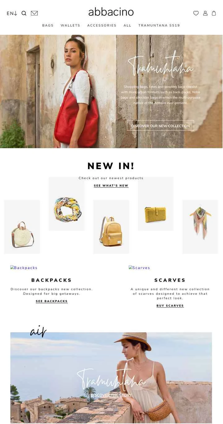 Abbacino公式サイト：バッグ、財布、レディースアクセサリー