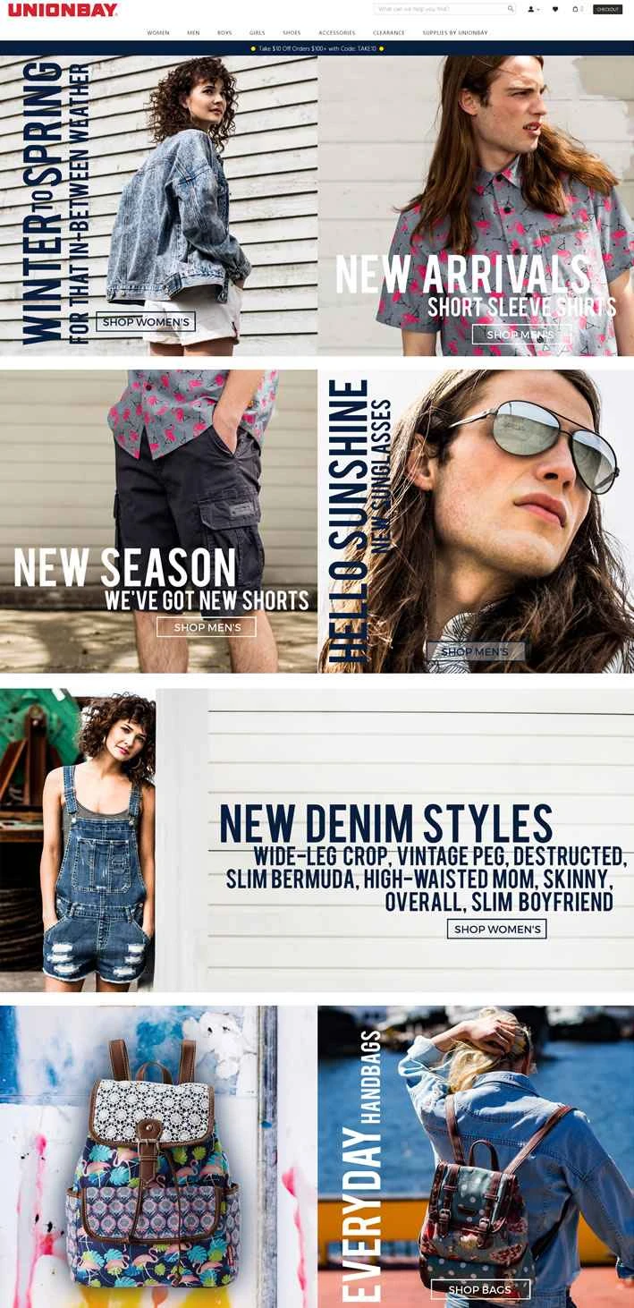 UNIONBAY公式サイト：アメリカのティーン向けアパレルブランド