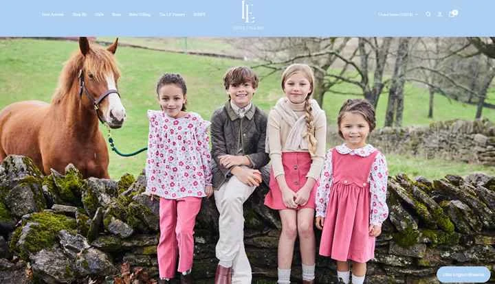 クラシックな男の子と女の子の服：リトルイングリッシュ