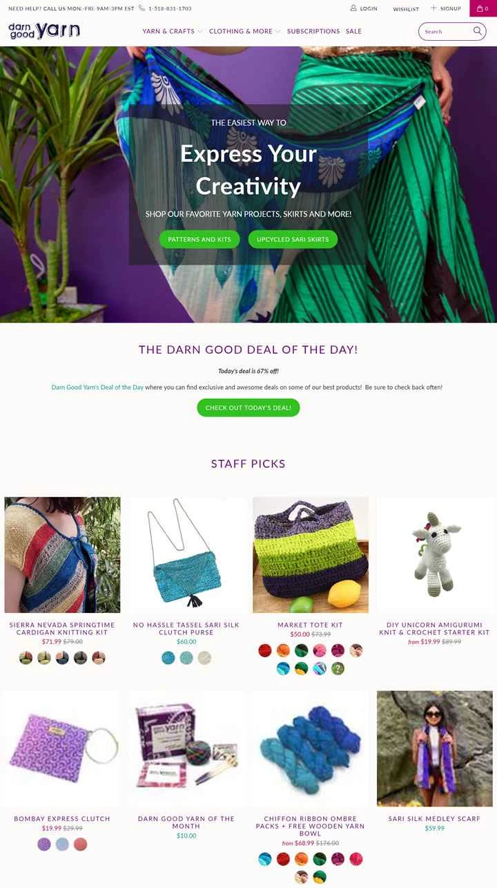 アメリカのオンライン毛糸店：Darn Good Yarn