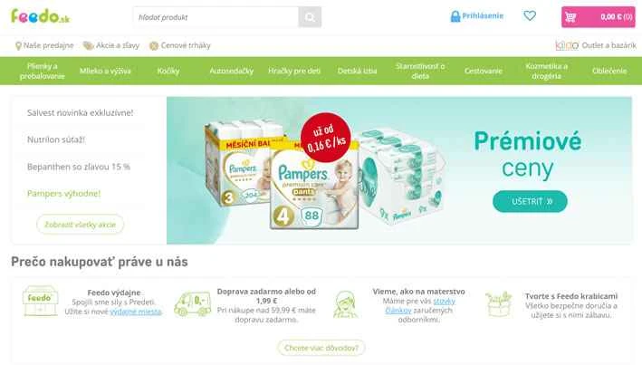 Feedo.sk は、スロバキア最大のベビーフードおよび用品のオンライン ストアです。